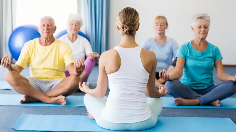 Yoga for the elderly, fall and winter seasons for health and well-being